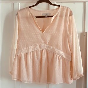 Loft- Peach Chiffon Blouse